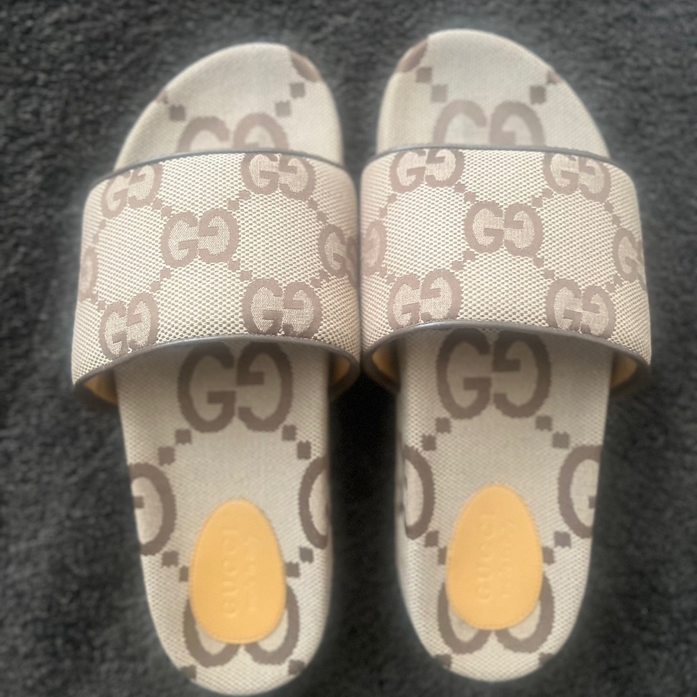 Men's maxi GG canvas slide sandal (SIZE 12)